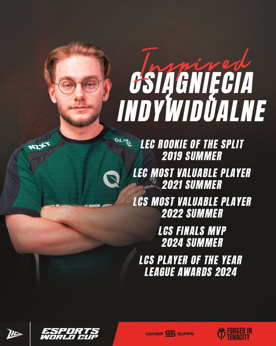 Jutro rusza LoL na #EWC, a na scenie pojawi się 🇵🇱 <a href="/Inspiredlol/">Inspired</a> – MVP LCS 2024 i aktualnie najlepszy zawodnik inadzieja a NA i EU! Czy Kacper i jego <a href="/FlyQuest/">FlyQuest</a> zdoła uratować honor zachodu i postawi się azjatyckiej dominacji? Kibicujcie! 

#WeMakeHeroes #Z10WIN #EWC2025 #nervalol