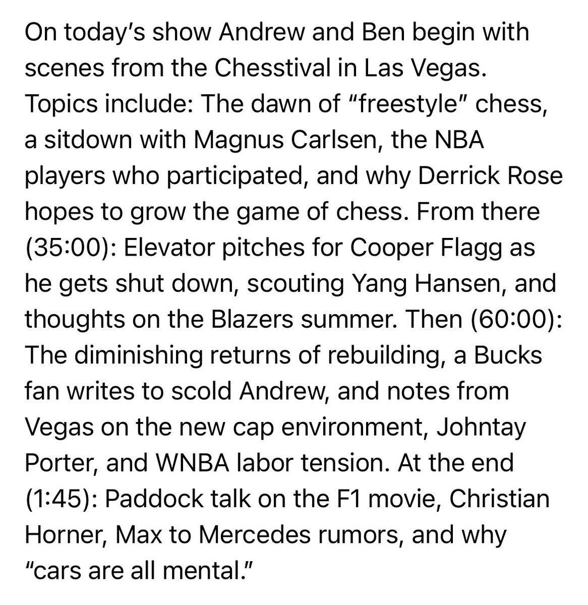 goatnbapod's tweet image. Live from the Chesstival with Derrick Rose and Magnus Carlsen, News and Notes from Vegas, More on the Bucks, Jazz and Yang Hansen
Preview feed:
podcasts.apple.com/us/podcast/gre…
Subscribe to the show:
greatestofalltalk.com