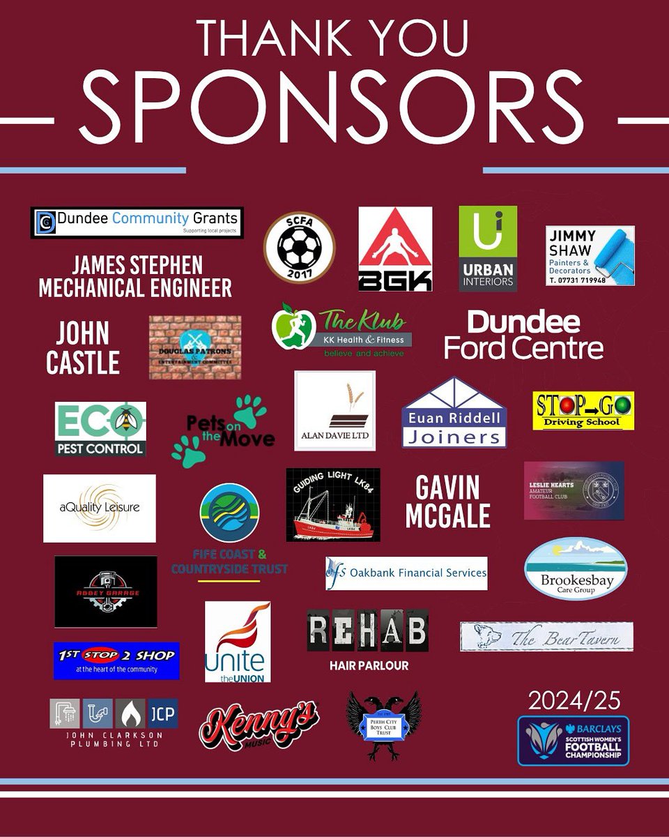Dryburgh Athletic Women (@dryburghathw) on Twitter photo With the <a href="/SWFChampionship/">Barclays Scottish Women's Championship</a> fixtures out now & our 1st pre season match this Sun 1pm at NBP vs <a href="/locoladies/">INVERURIE LOCO WORKS FC LADIES</a>
We send another thanks to last seasonโs individual player sponsors ๐ซถ๐ป๐๐ป
๐Our player sponsor packages are now available - for more info please email dryburghwomen@gmail.com With the <a href="/SWFChampionship/">Barclays Scottish Women's Championship</a> fixtures out now & our 1st pre season match this Sun 1pm at NBP vs <a href="/locoladies/">INVERURIE LOCO WORKS FC LADIES</a>
We send another thanks to last seasonโs individual player sponsors ๐ซถ๐ป๐๐ป
๐Our player sponsor packages are now available - for more info please email dryburghwomen@gmail.com