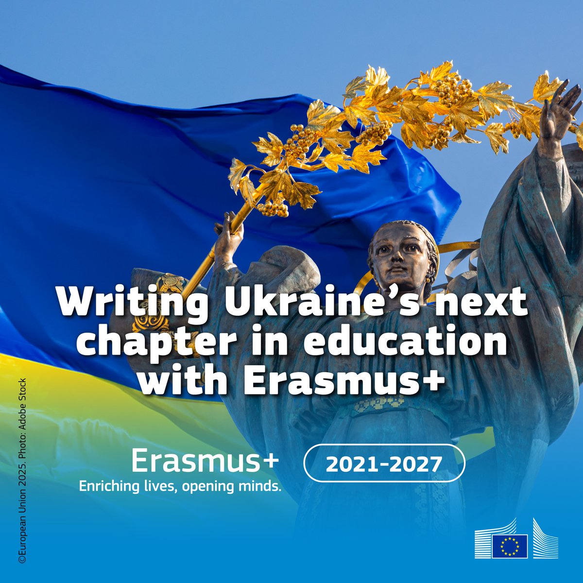 EUErasmusPlus's tweet image. The EU is stepping up its support to Ukraine through Erasmus+.

📊39K+ Ukrainians have benefitted from Erasmus+ since 2022.

Coming up:
📘 2M textbooks for 2025/26
🌍 Full Erasmus+ access for Ukrainian learners &amp;amp; staff

👉 Learn more: europa.eu/!q4vxhK