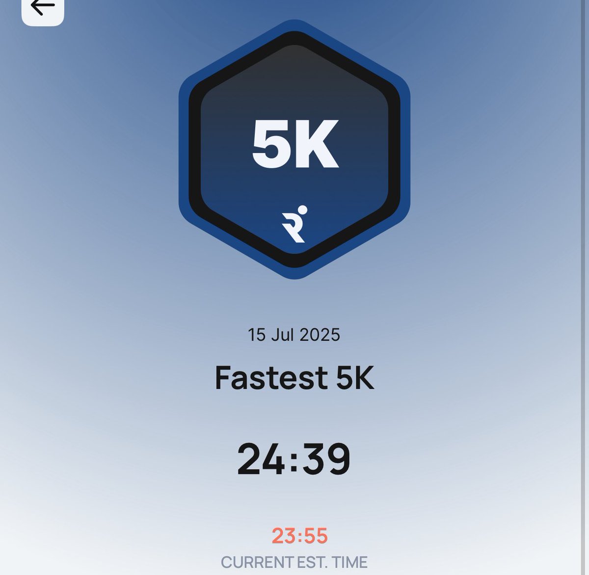 Weather: ❌
Views: ❌
Time: ✅✅✅

5K PB on the track! 

2025 goals:

Sub 25 5K ✅
Sub 55 10k ⏳
Sub 2 hr Half Marathon ⏳