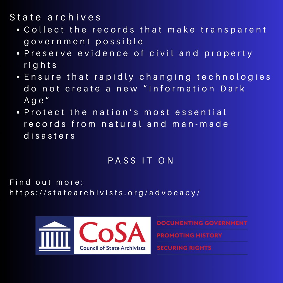 CoSA (@statearchivists) on Twitter photo 