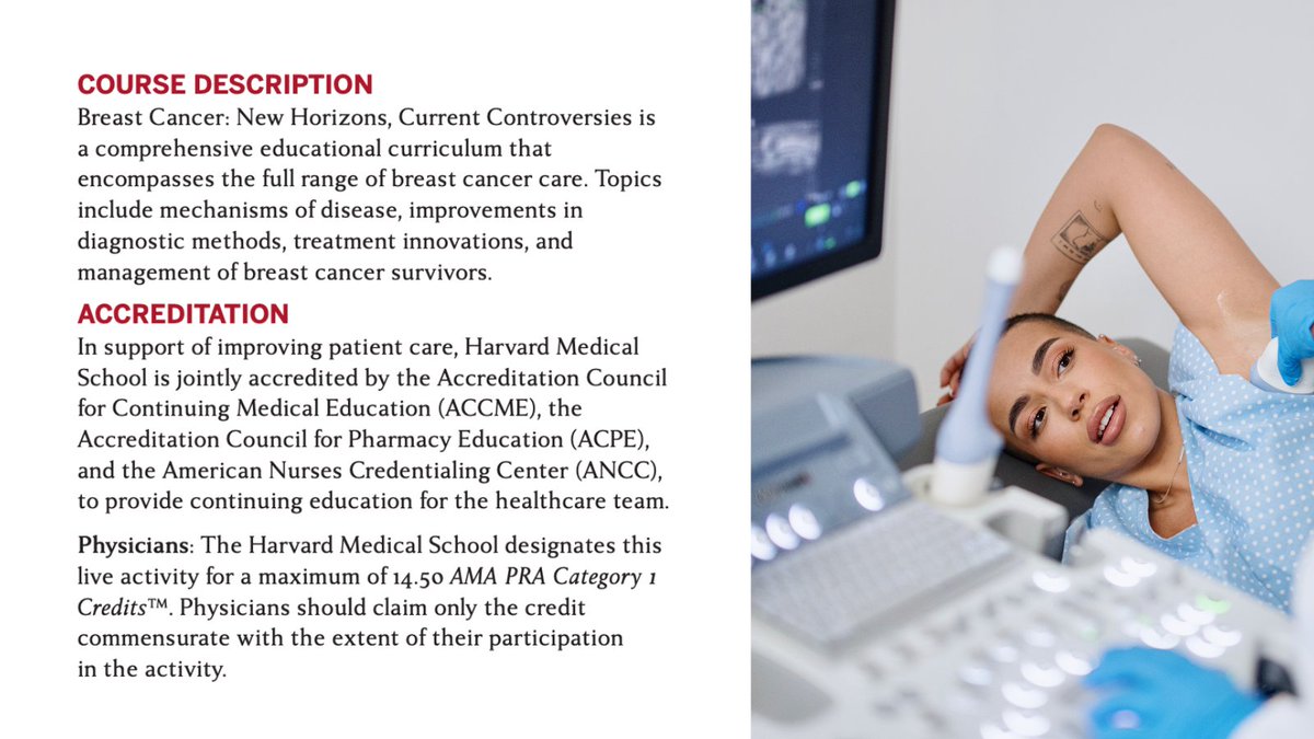 Dana-Farberās Breast Oncology Center (@dfci_breastonc) on Twitter photo The #HarvardBreastCancerCourse starts on Thursday!
š
July 17 & 18
šWestin Copley Place, Boston, MA
The <a href="/harvardmed/">Harvard Medical School</a> #BreastCancer course is well suited for medical, surgical & radiation oncologists; breast & general surgeons; internists; physician assistants; nurse practitioners, The #HarvardBreastCancerCourse starts on Thursday!
š
July 17 & 18
šWestin Copley Place, Boston, MA
The <a href="/harvardmed/">Harvard Medical School</a> #BreastCancer course is well suited for medical, surgical & radiation oncologists; breast & general surgeons; internists; physician assistants; nurse practitioners,