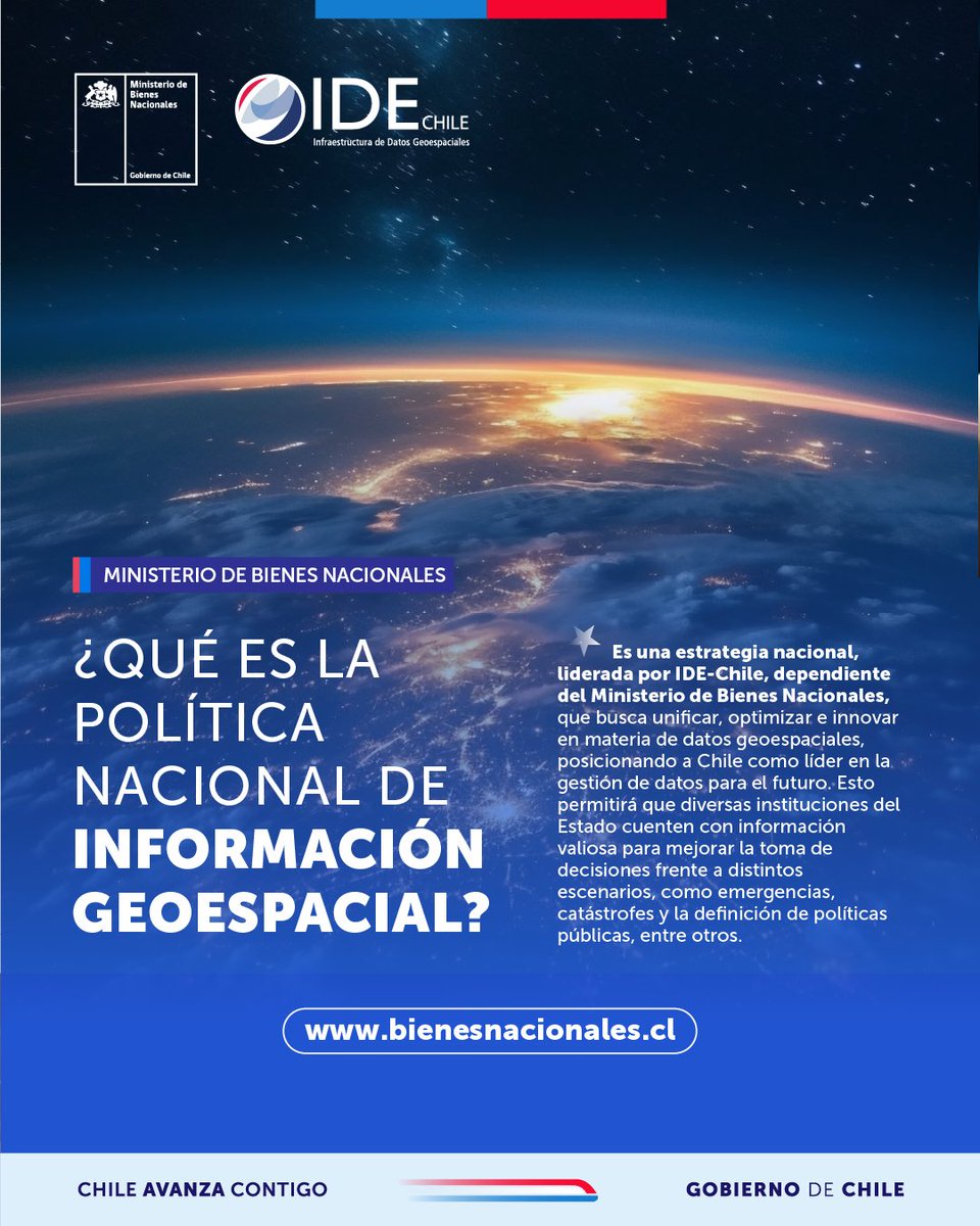 🛰️ Impulsar esta iniciativa posiciona a 🇨🇱 como líder en la gestión de datos para el futuro, promoviendo una sociedad más preparada, eficiente y resiliente ante los desafíos que vendrán.