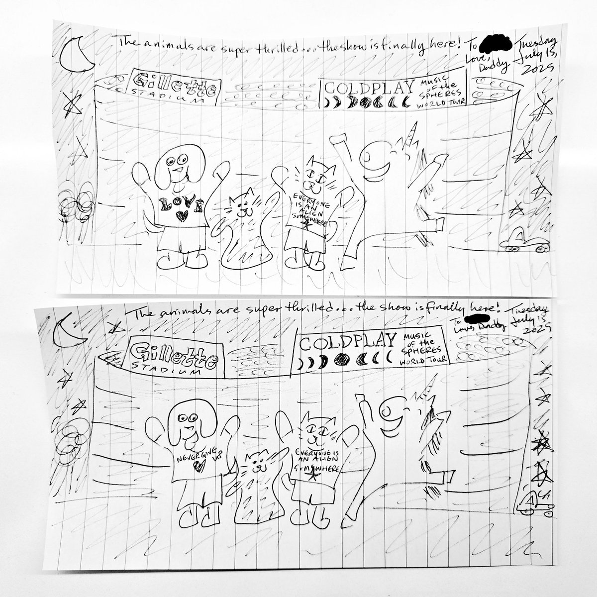 mattyreedbaker's tweet image. Super-thrilled-to-see-Coldplay-tonight lunchbox cartoons. Tues 15 July 2025
#MusicOfTheSpheresWorldTour