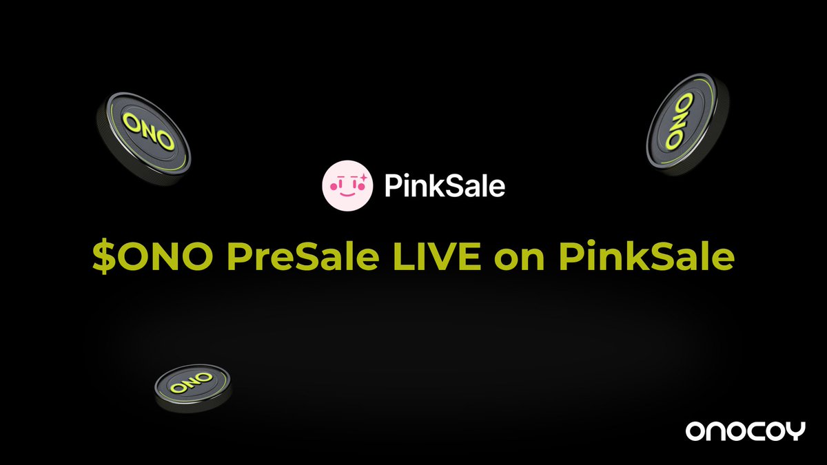 🚨 PreSale is LIVE!

This is your only shot to get $ONO before the TGE 🔥

Join here👇
pinksale.finance/solana/launchp…

Supply is limited⏳

Be early. Be fast. Be part of onocoy 🚀