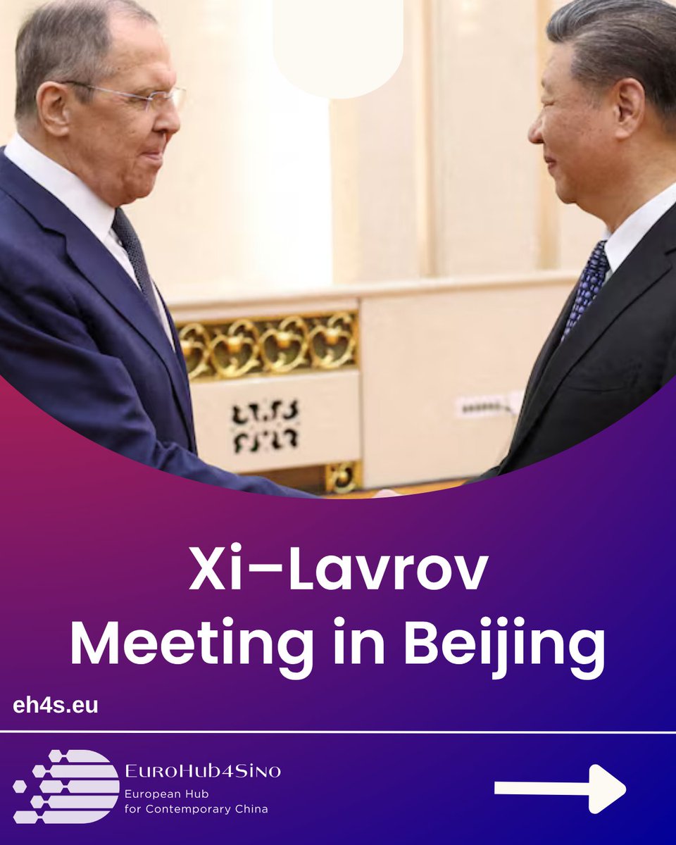 EuroHub4Sino's tweet image. Beijing Diplomacy in Motion 🇨🇳🇷🇺
Chinese President Xi Jinping and Russian Foreign Minister Sergey Lavrov met in Beijing ahead of the upcoming Shanghai Cooperation Organization (SCO) Summit.
In a climate of global uncertainty, both sides reaffirmed their strategic alignment —…