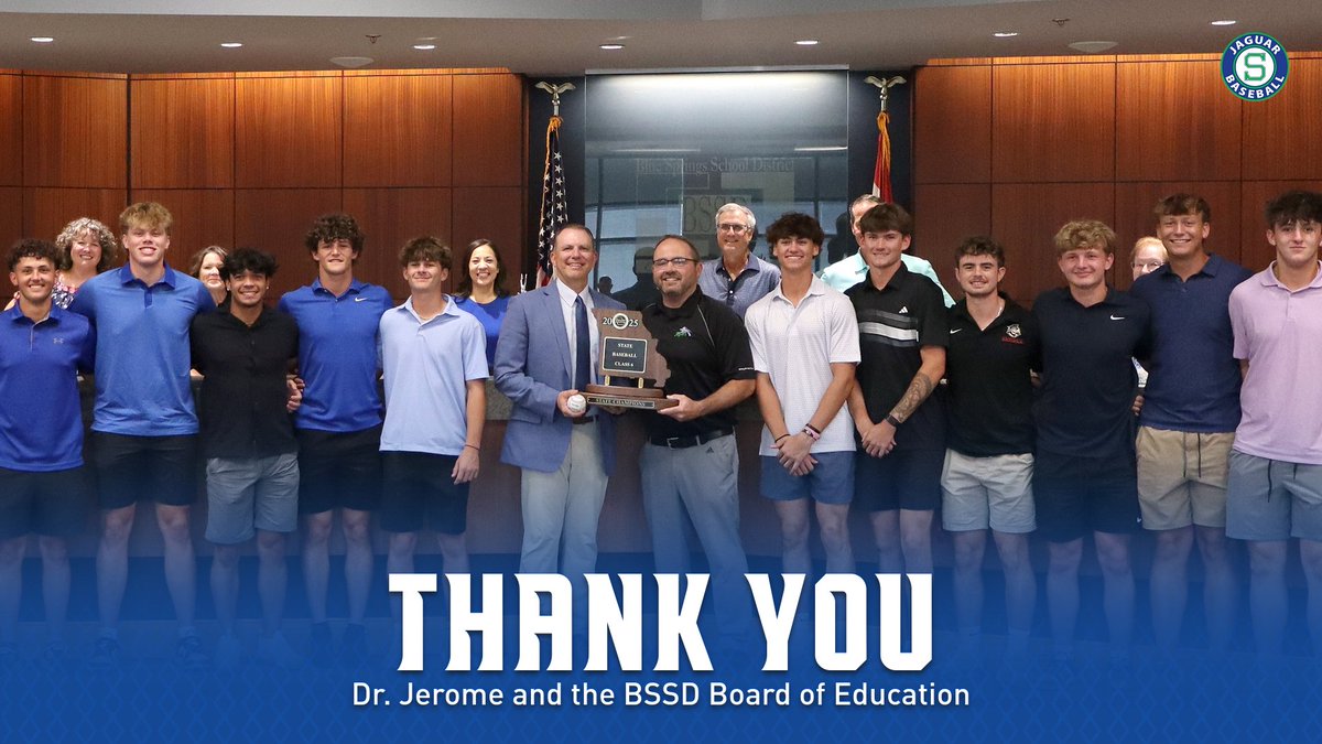 Blue Springs South Baseball (@bsshs_baseball) on Twitter photo We would like to thank Dr. Bob Jerome and the members of the BSSD Board of Education for taking time last night to recognize the young men in our baseball program.
We are proud to represent a district that celebrates student success both on and off the field. <a href="/BSSDnews/">Blue Springs Schools</a> We would like to thank Dr. Bob Jerome and the members of the BSSD Board of Education for taking time last night to recognize the young men in our baseball program.
We are proud to represent a district that celebrates student success both on and off the field. <a href="/BSSDnews/">Blue Springs Schools</a>