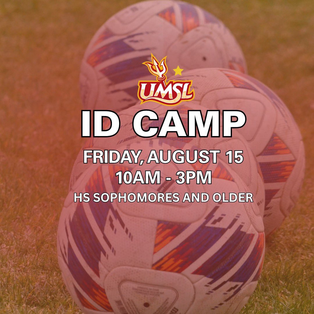 UMSLMSOC's tweet image. We are just 1 month away from our first ID Camp of the 2025/26 year!
Spaces are filling up FAST! Don’t miss out on your chance to impress. Follow this link for more info: umslmenssoccercamps.totalcamps.com/shop/EVENT
#RaiseTheBar
