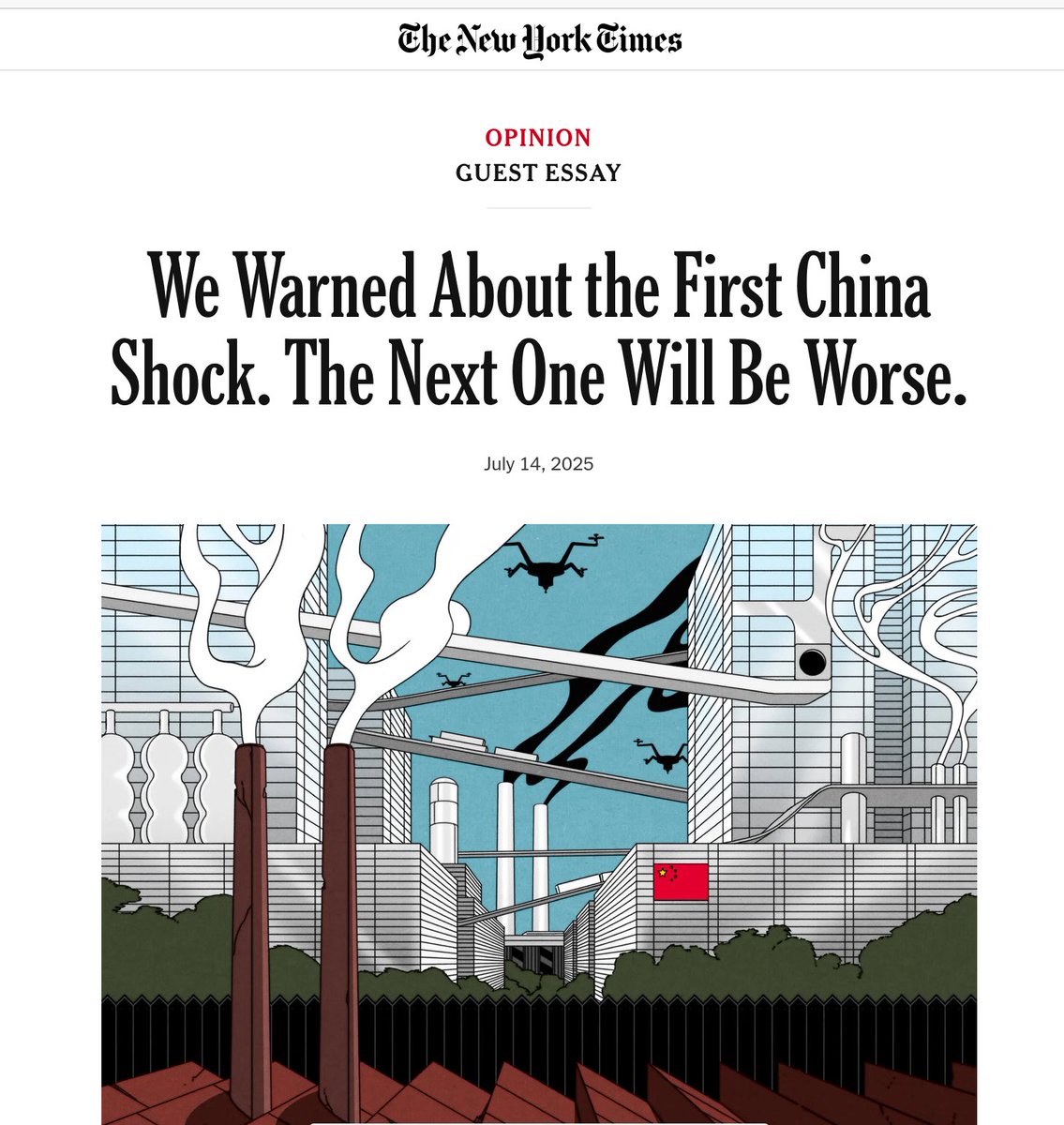 Arno Gottschalk (@arnogottschalk) on Twitter photo China entwickelt sich mehr und mehr zum Technologieführer - in nahezu allen strategisch relevanten Feldern. Der nächste „China-Shock“ droht daher gerade auch die deutsche Wirtschaft zu treffen. Militärische Aufrüstung hilft dagegen definitiv nicht - im Gegenteil! China entwickelt sich mehr und mehr zum Technologieführer - in nahezu allen strategisch relevanten Feldern. Der nächste „China-Shock“ droht daher gerade auch die deutsche Wirtschaft zu treffen. Militärische Aufrüstung hilft dagegen definitiv nicht - im Gegenteil!