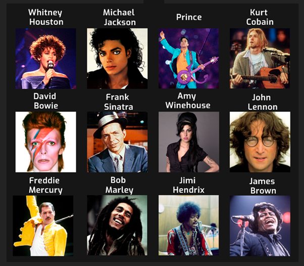 You can go back in time to see 3 perform live. Which 3 are you choosing?