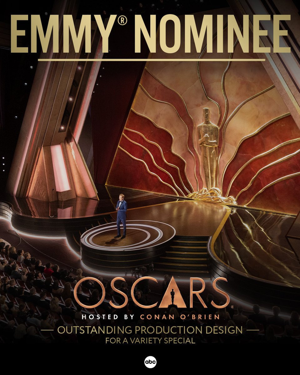 ABCNetwork's tweet image. Congratulations to The #Oscars on the #Emmy Nomination for Outstanding Production Design For A Variety Special! #EmmyNoms #Emmys