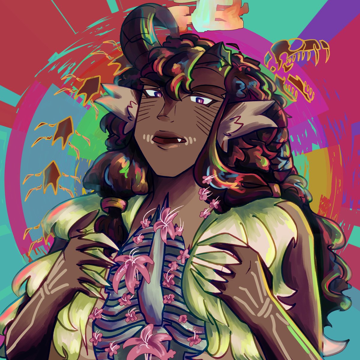cae_ruleam's tweet photo. // minor eyestrain maybe ?

oh yeah revenge for @/rutile on #artfight a few days ago! had fun w the colors of this one though theyre a bit messy lol #ocart https://t.co/B1RcRTGPSr