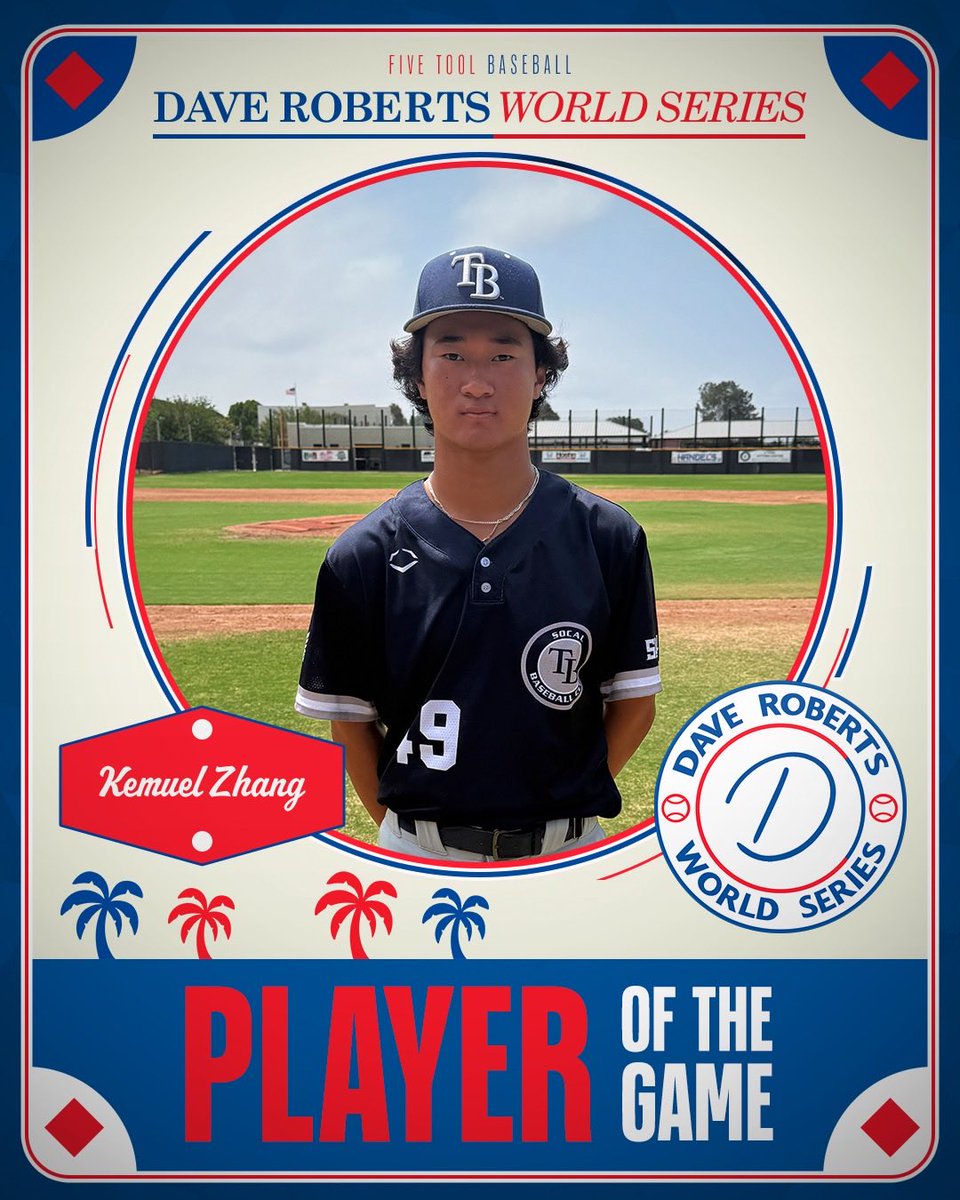 FiveToolCA's tweet photo. #DaveRobertsWS F: @TB_SoCalTeams 2027 3, Kansas City Royals Scout Team Sweeney 1
PoG: @KemuelZhang 4.2 IP, 4K, 0R https://t.co/j4kgFStjsd