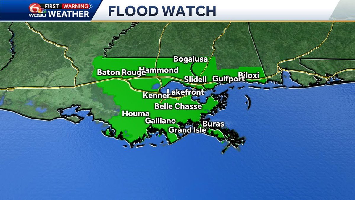 Heavy Rains expected in next Few Days thru Weekend, Watch Local News Daily.
Be Prepared for road flooding and power outages . 
Plan to work from  Home . 3-5 days of food and water before rain event . If you have street or homes flooded in past be prepared to evacuate go couch