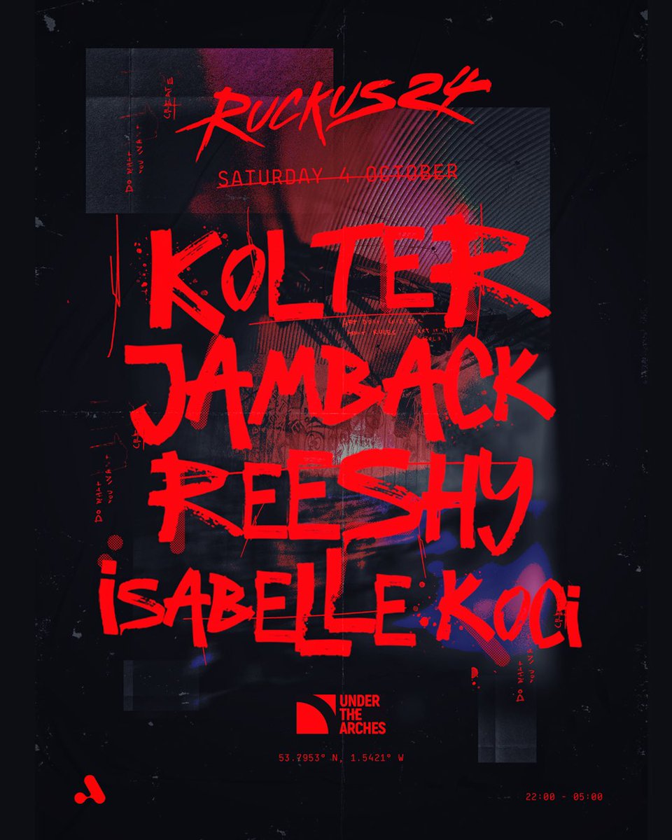 _earwaxx's tweet image. RUCKUS24 UNDER THE ARCHES 🧱 

Sign up now ✍🏻

skiddle.com/whats-on/Leeds…