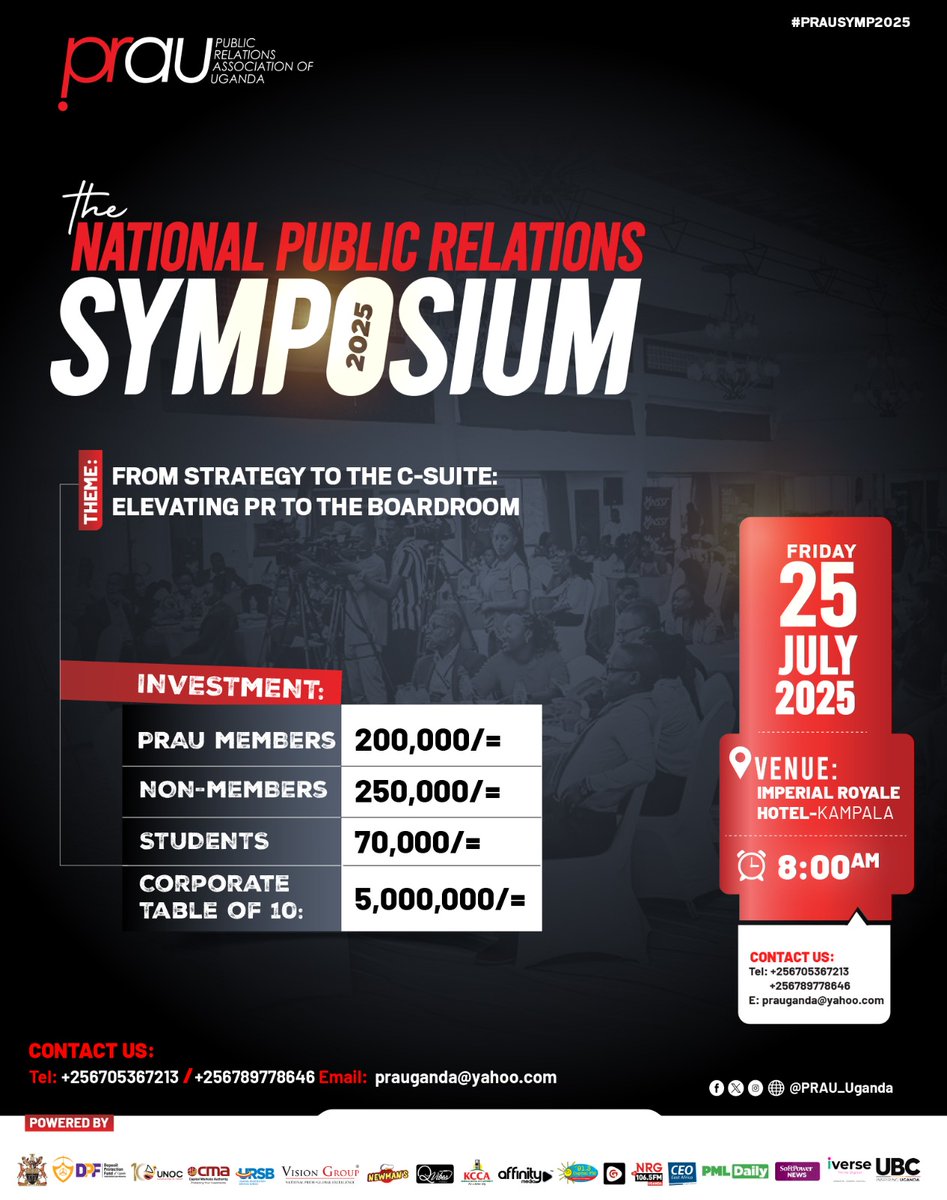 dabirungi's tweet image. I will be there.
25th July 2025.
#PRAUPRSymposium25 #NPRS25 #NationalPRSymposium25.