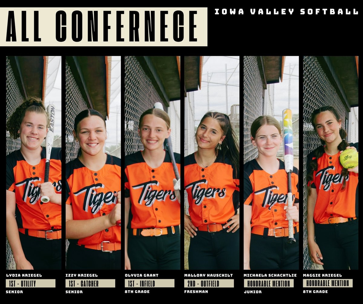 Congrats to our Tigers on earning SICL All-Conference Softball recognition! 🐅🥎

Honorable Mention
🔸 Michaela Schachtlie (11)
🔸 Maggie Kriegel (8)

2nd Team 
🔸 Mallory Hauschilt (9)

1st Team 
🔸 Olyvia Grant (8)
🔸 Lydia Kriegel (12)
🔸 Izzy Kriegel (12)