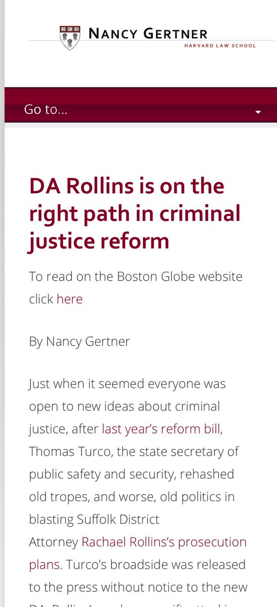 Who is Nancy Gertner, the former judge leading the charge against Emil Bove? She was Rachael Rollins’ biggest booster. Rachael Rollins: the Boston U.S. Attorney whose administration was almost comically unethical; she resigned in disgrace. Now Gertner wants to advise on Bove!