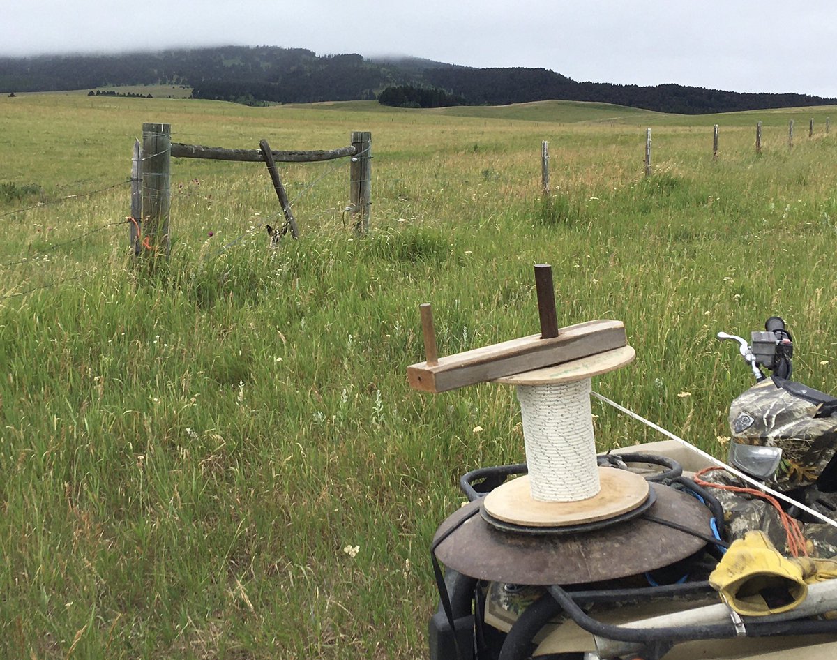 44Bridger's tweet image. Extreme super duper electric fence wire roller upper. (Skip observing).