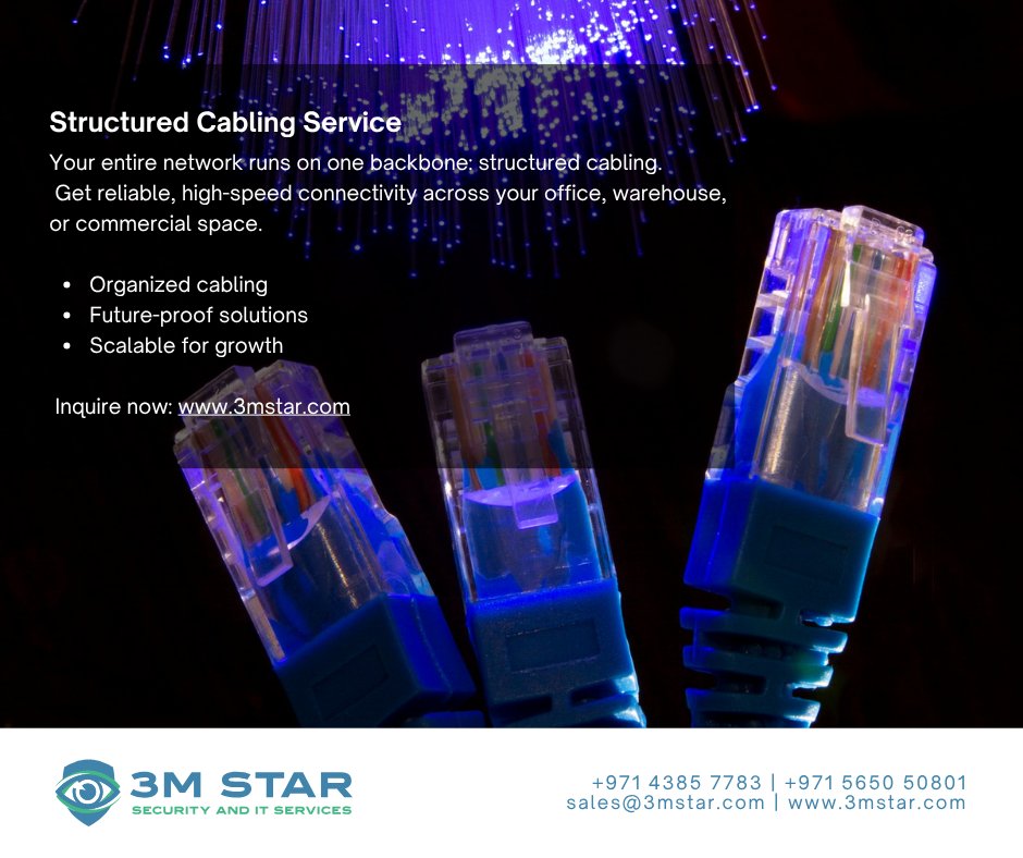 3mstarofficial's tweet image. Structured Cabling Service
Your entire network runs on one backbone: structured cabling.

Inquire now: 3mstar.com

Sure! Here's the list of keywords with hashtags and comma separated:

#StructuredCabling, #NetworkCabling, #HighSpeedConnectivity, #OfficeCabling