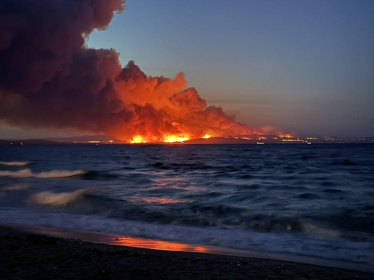lattekopugu's tweet photo. Şarköy’deki yangın burdan hiç kontrol altında gözükmüyor umarım bir an önce kontrol altına alınır. Nolur can kaybı olmasın bu kaçıncı orman yangını… Rüzgar çok şiddetli umarım bir an önce müdahale edilir 😭 Herkese çok geçmiş olsun. https://t.co/XW6qnEEKJk