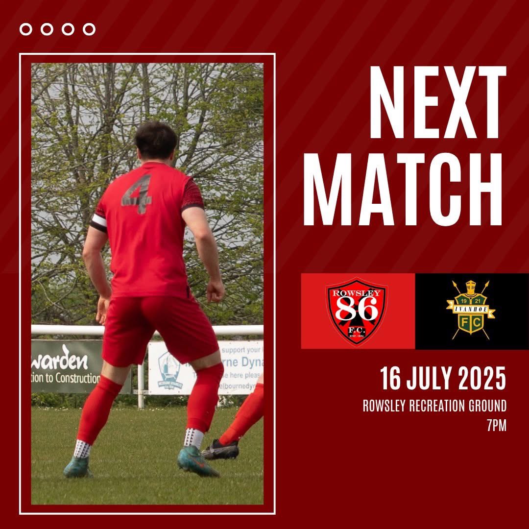 Due to a late cancellation from our original opponents, tomorrows pre-season friendly will now be against Wirksworth Ivanhoe ⚽🤝

Big thanks to Wirksworth Ivanhoe for stepping in at short notice — looking forward to a great game to kick off pre-season! 🙌

#86 ❤🖤❤🖤❤