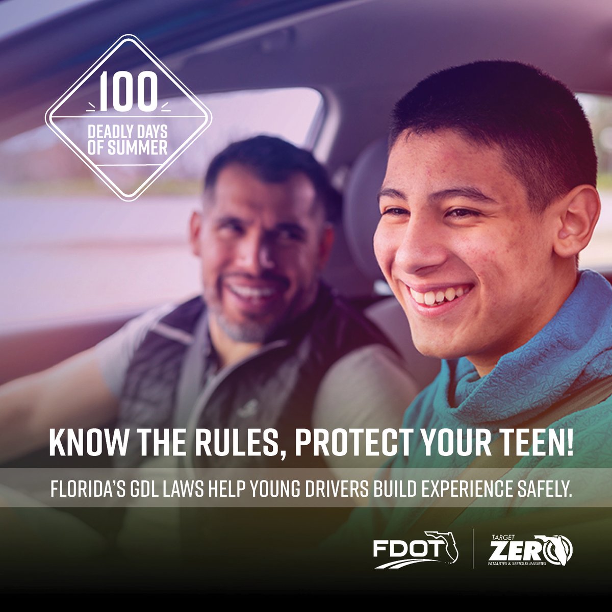 MyFDOT's tweet image. Hey, Mom & Dad! Do you know Florida’s Graduated Driver Licensing (GDL) laws?
👉 Florida’s GDL laws set important limits for drivers ages 15-17 to reduce risks and build skills behind the wheel. These laws are designed to keep your teen safe as they gain experience…