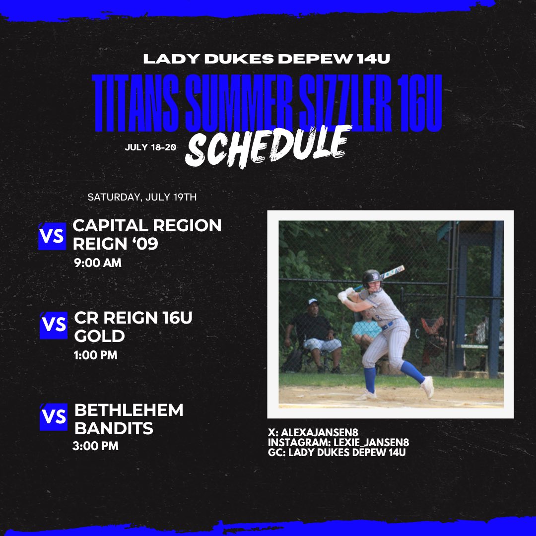 Updated schedule for this weekend!