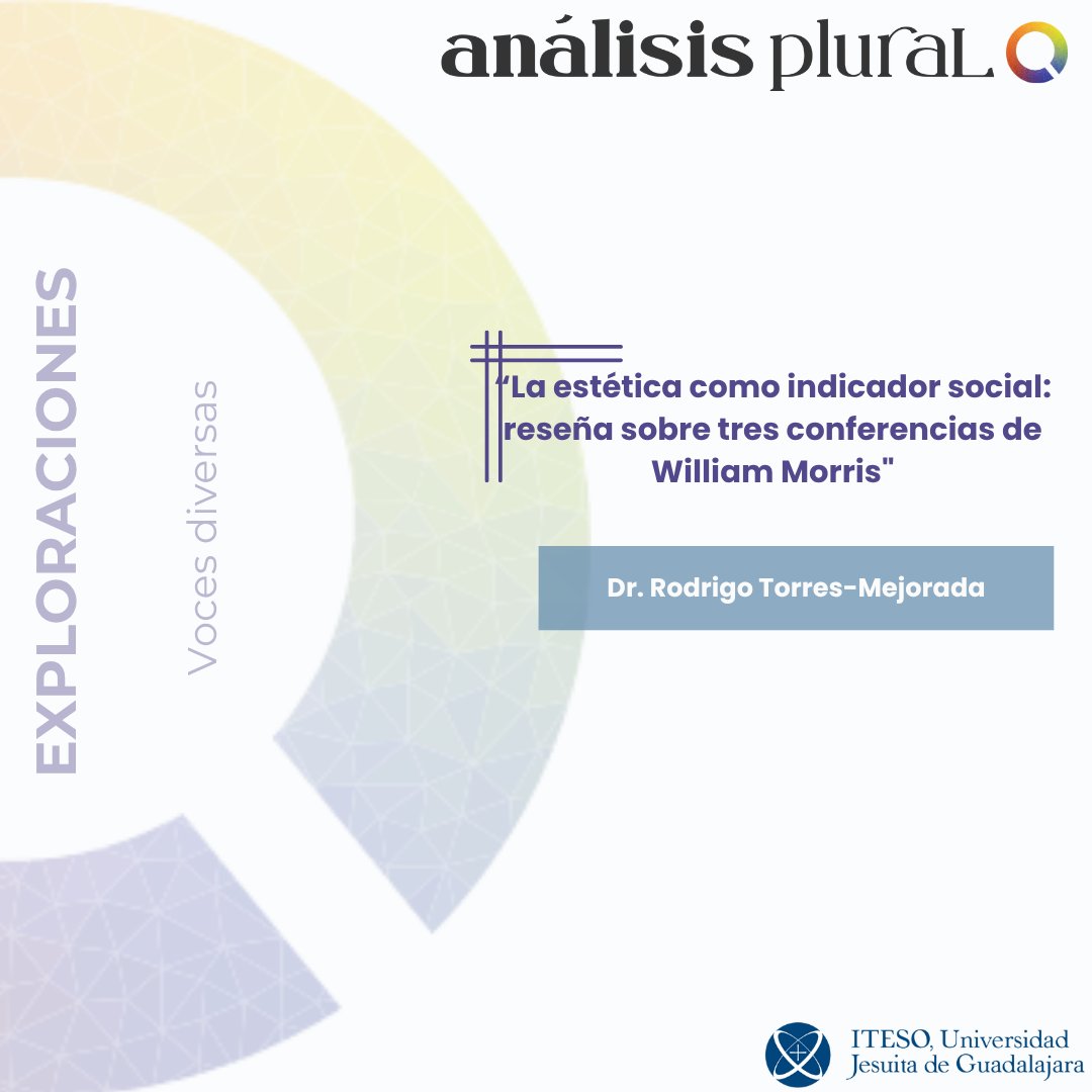 ¿Puede la estética y la organización del trabajo convertirse en motor de justicia social?
En el 10.º número de AP, #RodrigoTorres  destaca cómo William Morris critica al capitalismo y propone cooperación, creatividad y belleza como bases de una vida digna shorturl.at/1B1hr