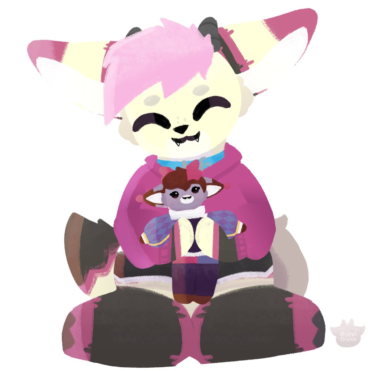 RozelDraws's tweet image. Some little Hug a Deer ych's I did for stream anniversary last month! ^w^!
@PonyxTTV and Gyoju!