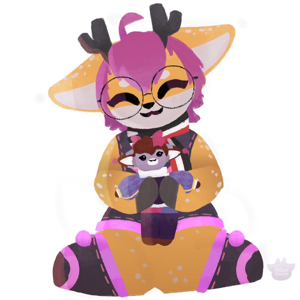 RozelDraws's tweet image. Some little Hug a Deer ych's I did for stream anniversary last month! ^w^!
@PonyxTTV and Gyoju!