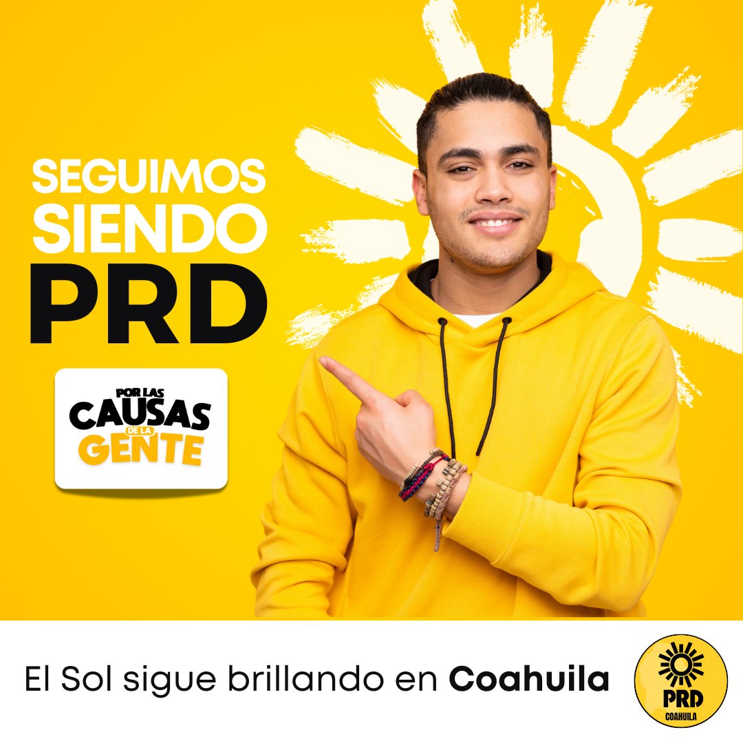 ☀️ El #PRDCoahuila nunca se apagó. 💛

Seguimos firmes, caminando con la gente, comprometidos con mejorar su vida y defender sus causas.

#ElSolSigueBrillando #PorLasCausasDeLaGente