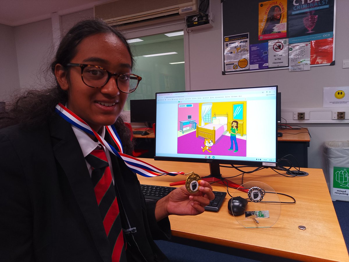 RLSComputing's tweet image. Danvika, 3rd place medal winner in the BCS Cyber Challenge 2025, made a game to help people understand identity theft and guard against it. Congratulations! 🎉 @TheRoyalLatin