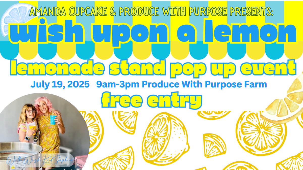 Make-A-Wish Wisconsin (@makeawishwi) on Twitter photo Join us Sat July 19, 9am-3pm at Wish Upon a Lemon at Produce with Purpose Farm, Kaukauna, brought to you by wish kid Sophia who received her wish to have a gazebo playhouse in 2023. Sophia, Amanda Cupcake & <a href="/pwp_farm/">Produce with Purpose</a> are teaming up to bring the community together for a fun day. Join us Sat July 19, 9am-3pm at Wish Upon a Lemon at Produce with Purpose Farm, Kaukauna, brought to you by wish kid Sophia who received her wish to have a gazebo playhouse in 2023. Sophia, Amanda Cupcake & <a href="/pwp_farm/">Produce with Purpose</a> are teaming up to bring the community together for a fun day.