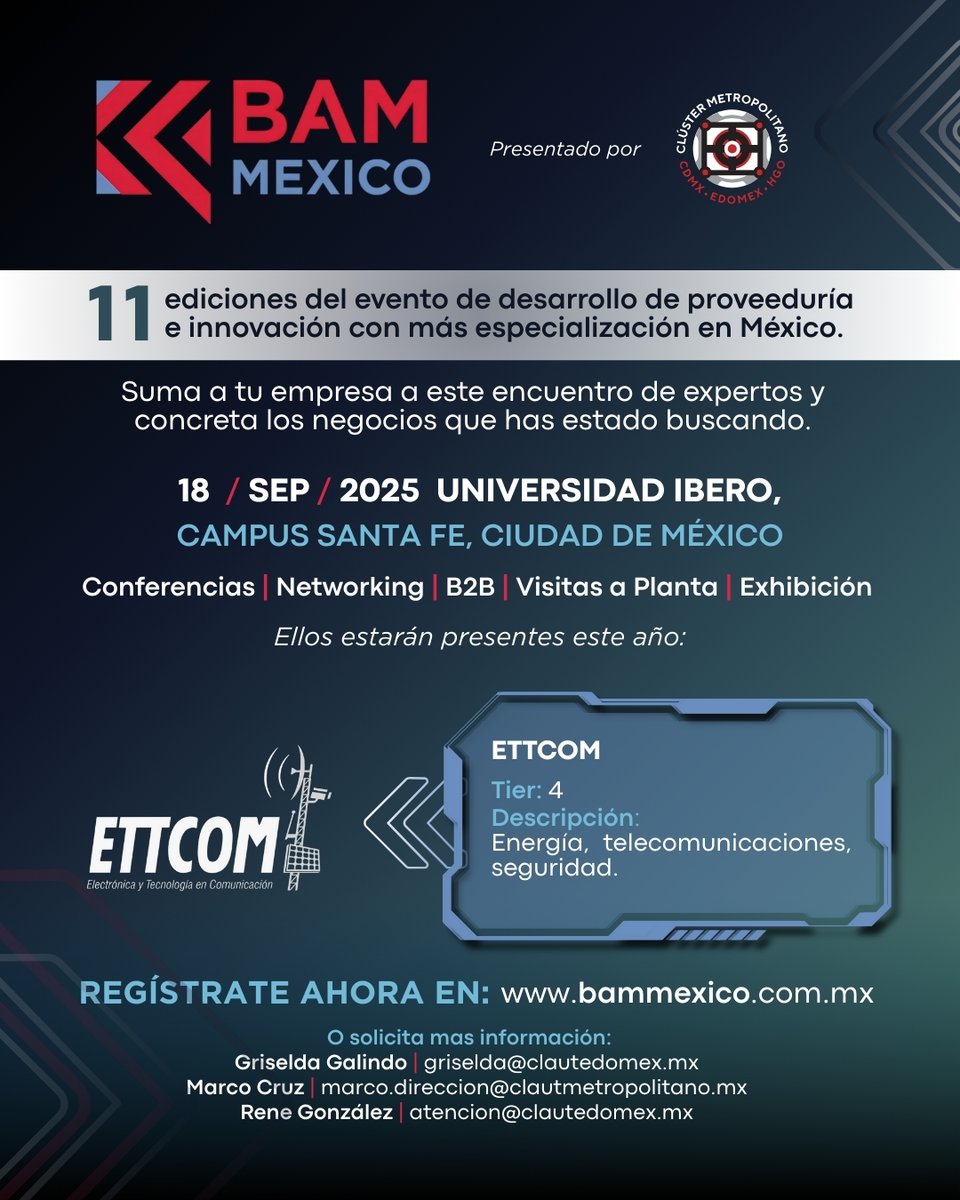 Conoce a las empresas que estarán en BAM México 2025 Participa y haz negocios con ellos.
📅  18 de septiembre
🗺️ U. Ibero Campus Santa Fe

Registrate y obtén beneficios  al ser socio cluster o tener tu stand dentro del área de negocios

bammexico.com.mx
<a href="/ElisaCrespoFerr/">Elisa Crespo Ferrer</a>
