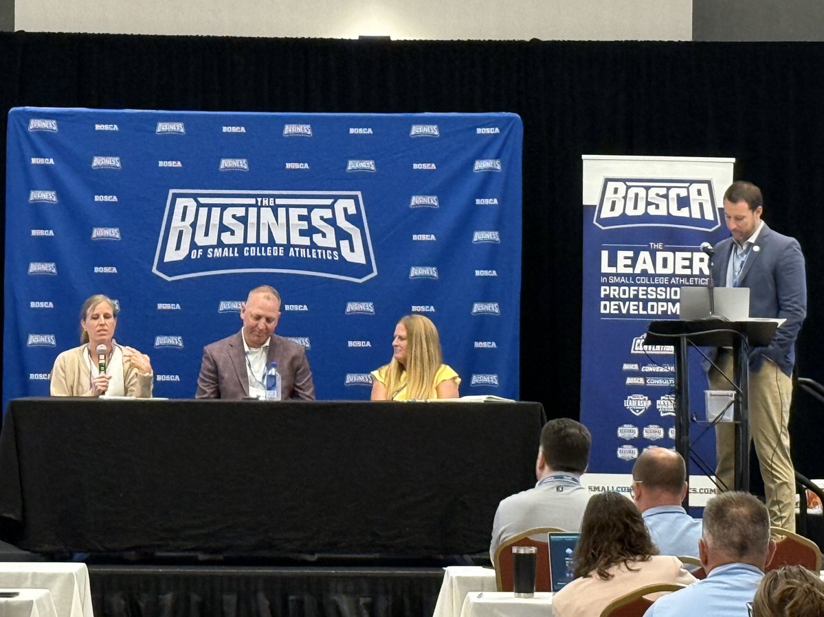 NikRule's tweet image. Proud to see four outstanding @HeartSportsNews leaders representing the HEART at #BOSCA2025!

From left to right:
👏 Molly Altorfer – Associate AD, @go_mustangs
👏 Jeff Fore – AD, @mbu_athletics | Led a roundtable discussion on NIL
👏 Kristin Gillette – AD, @parkpirates |…