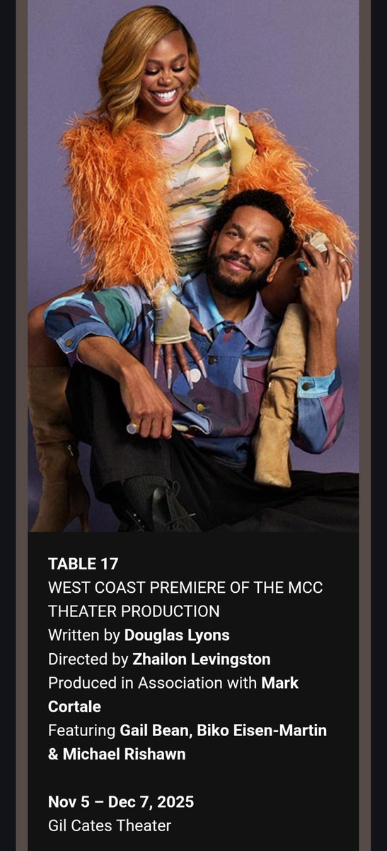 Gail_BeAN's tweet image. I'm in a stage play x would absolutely love it if you came to check out TABLE 17! Tickets on sale NOW! See you Nov 5- Dec 7, 2025!
secure.geffenplayhouse.org/overview/table…