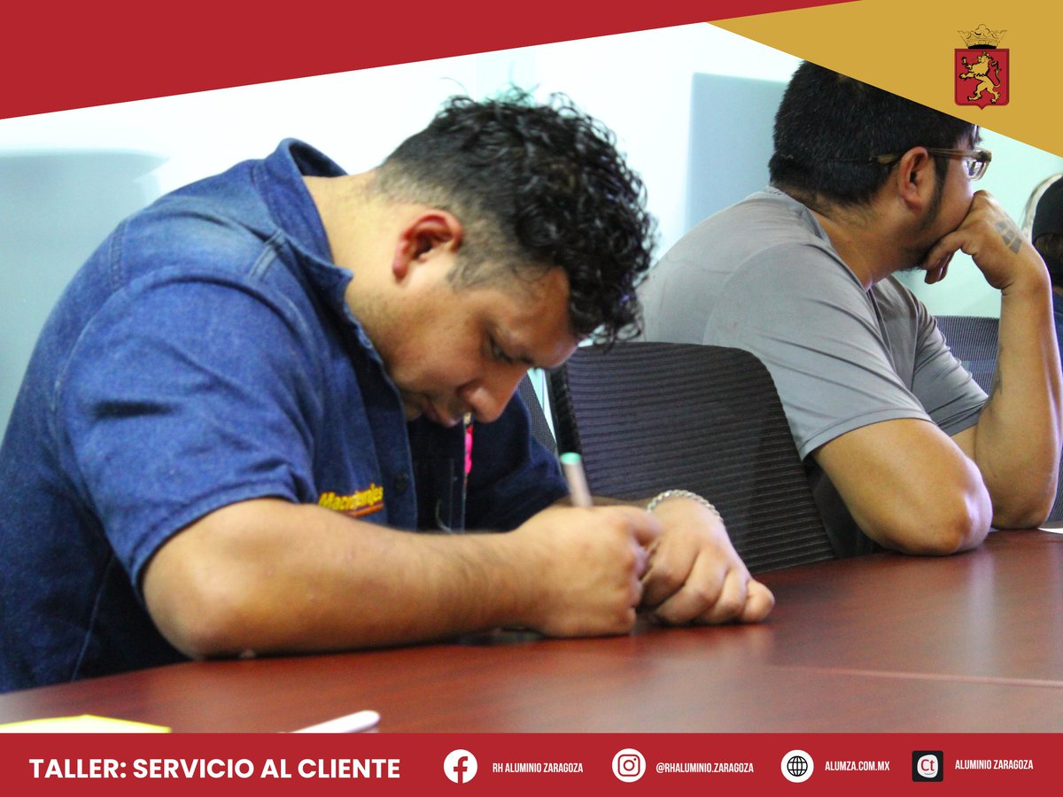 RHAluminioZA's tweet photo. ¡Así se vive el crecimiento en Aluminios Zaragoza! 💪✨
El pasado sábado 12 de julio realizamos el taller “Servicio al Cliente”, una jornada llena de aprendizaje, participación y mucho entusiasmo.
Gracias a todos los que formaron parte de esta capacitación. https://t.co/vgGl14ERld