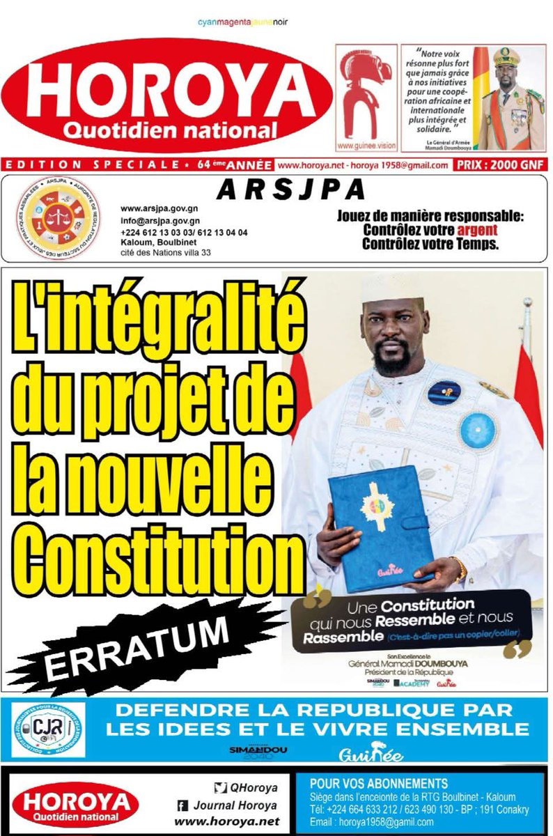 Malgré les excuses présentées par la RTG, notamment au président de la transition, et les engagements pris de publier la version officielle du projet de nouvelle Constitution ainsi qu’un numéro spécial du quotidien national Horoya consacré à l’intégralité du document, les  deux