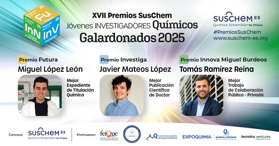 🗣️El químico cordobés Miguel López León recibe el premio al mejor expediente académico de la Plataforma Tecnológica y de Innovación de Química Sostenible SusChem España
<a href="/SusChemSpain/">SusChem-España</a> gestionada por <a href="/Feique_ES/">Feique</a> ⚗️👏🏻🆙
#JóvenesInvestigadores #PremiosSuschem eldiadecordoba.es/cordoba/quimic…
