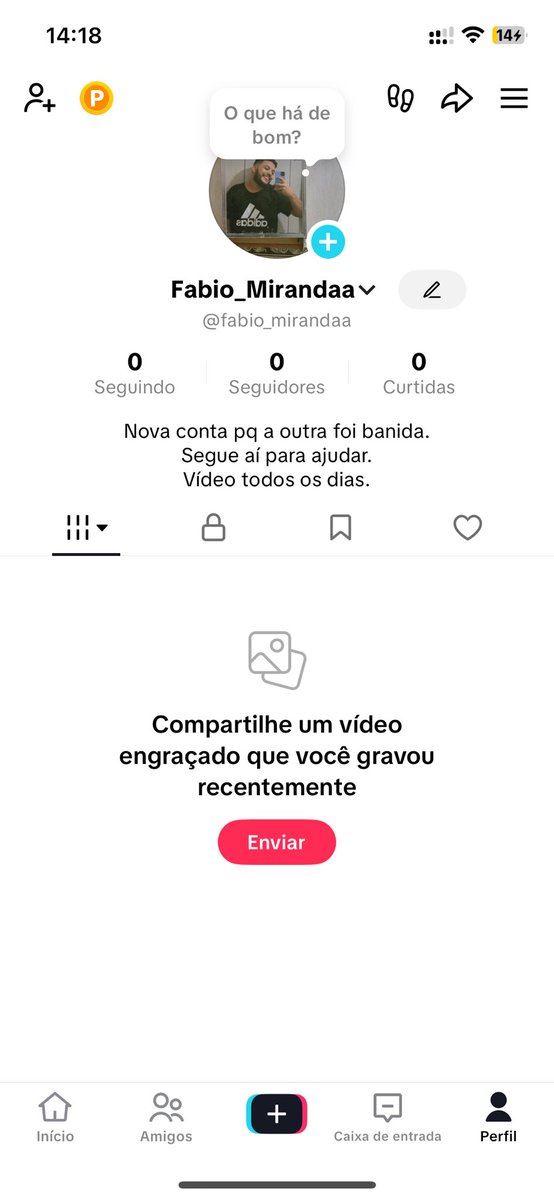 FabioMiranda77's tweet image. Segue minha nova conta no Tiktok gente. Pq o @TikTokBrasil  baniu minha conta por simplesmente nada. Enquanto na plataforma tem gente mostrando até o uc e eles não fazem nada. Me dê esse apoio aí ❤️. #tiktok #banimento #conta  #novaconta