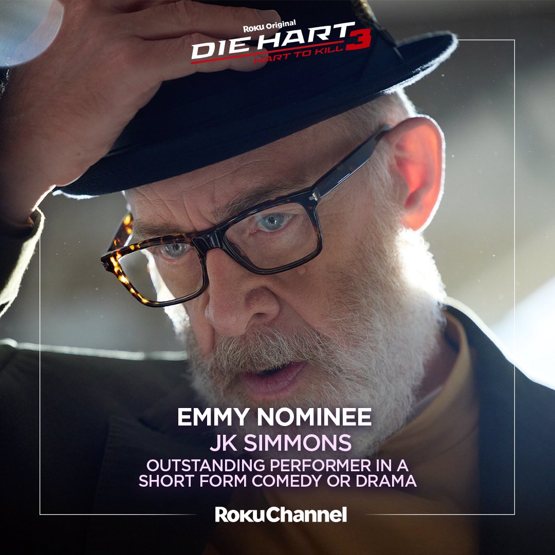 TheRokuChannel's tweet image. Three Emmy Nominations for #DieHart3
Congratulations to Kevin Hart, Nathalie Emmanuel and JK Simmons, each nominated for Outstanding Performer in a Short Form Comedy or Drama.
Stream Die Hart 3: Hart to Kill free on the Roku Channel