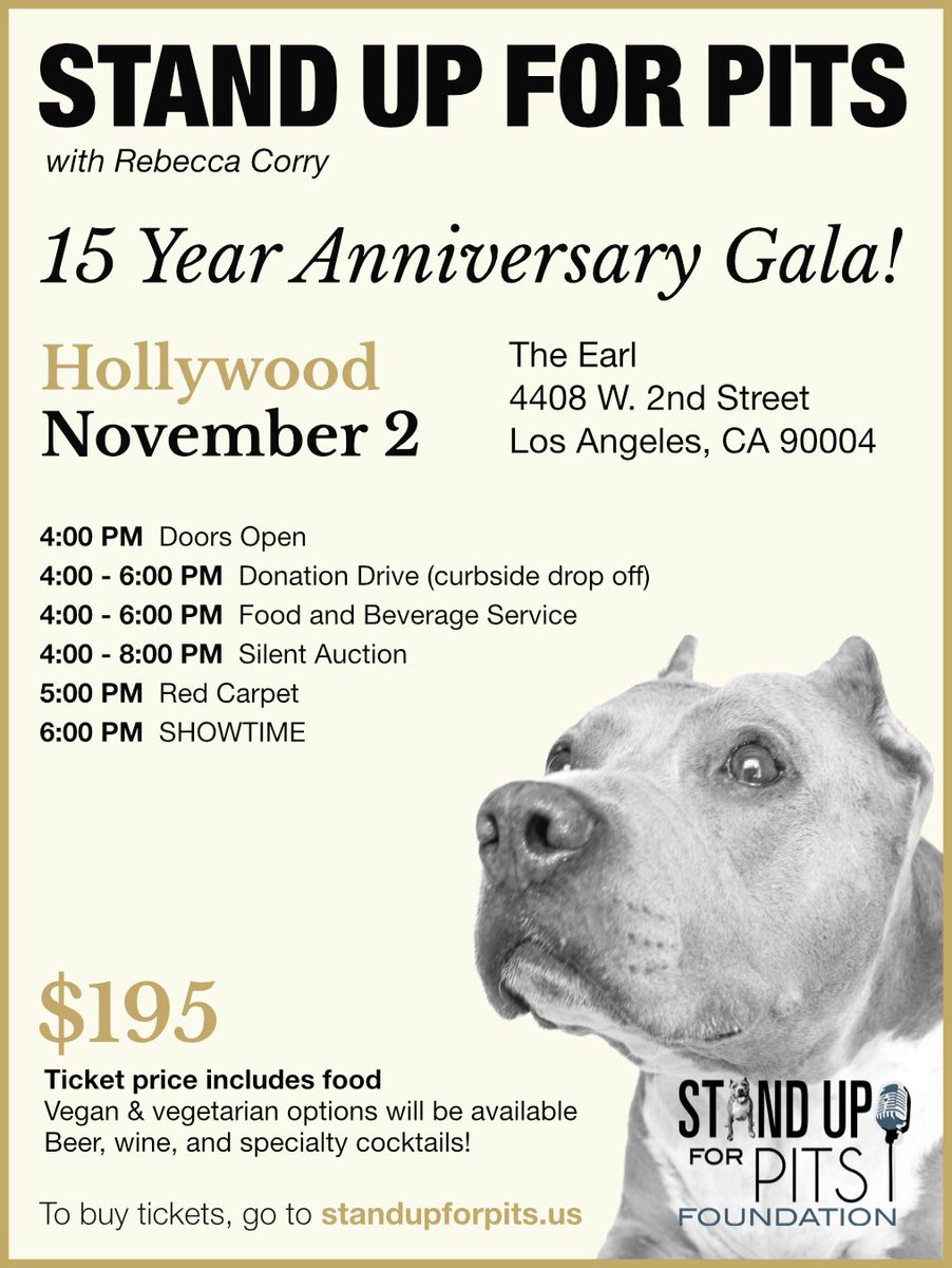 SUFPFoundation's tweet image. This special event has limited seating. Get tickets while you can and if you can donate silent auction items please email info@standupforpits.us!
🎟️ eventbrite.com/o/stand-up-for… 🎟️
Please RT! Thank you - #standupforpits #angelforever