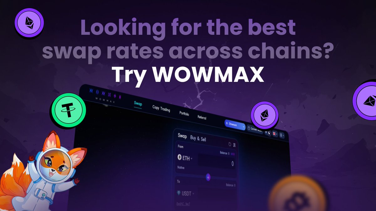 WowmaxExchange's tweet image. 👀 Looking for the best swap rates across chains?
Try WOWMAX — the DEX aggregator built for smart traders:
🔗 Supports 14 chains
💸 0% swap fees
🔄 Optimized routing to reduce slippage
💰 Built-in arbitrage returns 100% of profit to you
Start now:
👉 app.wowmax.exchange