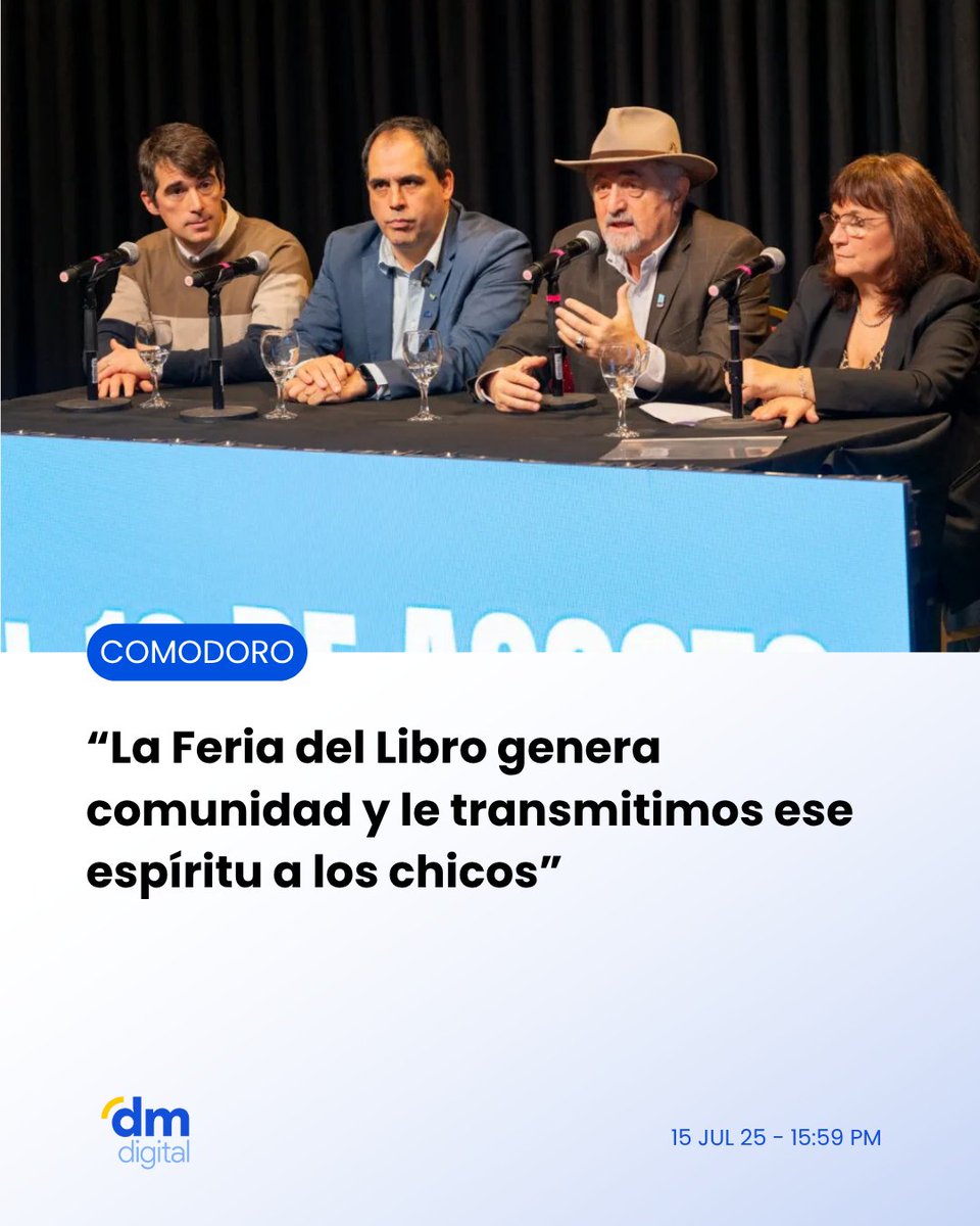 📚 “La Feria del Libro genera comunidad y le transmitimos ese espíritu a los chicos”
El intendente Othar Macharashvili lanzó oficialmente la XII Feria Internacional del Libro de Comodoro.

Toda la info 👉 delmardigital.net/la-feria-del-l…