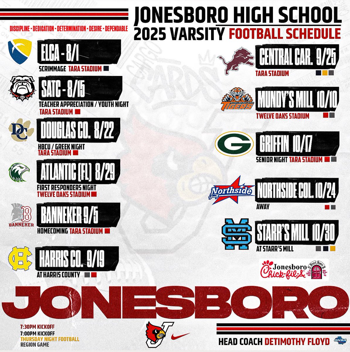 Jonesboro HS 2025 🏈 Schedule
#JonesboroU🧬 #CardinalNation

Made By 🎨: <a href="/BeTheRamMedia/">BTR MEDIA</a>