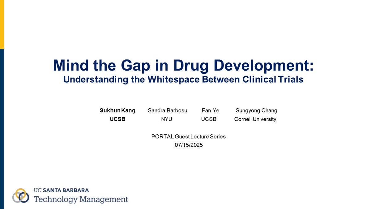 Grateful for the invitation to present our paper "Mind the Gap in Drug Development: Understanding the Whitespace Between Clinical Trials" at <a href="/PORTAL_Research/">Program On Regulation, Therapeutics, And Law</a> Guest Lecture Series hosted by @HarvardMed and <a href="/BrighamWomens/">Brigham and Women's Hospital</a>. The insightful feedback was invaluable! Thanks for the