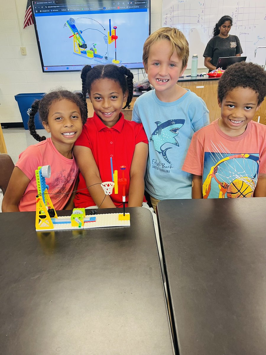 Mr_KNWhite's tweet image. Campers in our LEGO® Science Lab &amp;amp; Coding 101 program are diving into hands-on STEM fun this week! They’re exploring physical science with interactive LEGO® tools and learning the basics of coding through fun block coding challenges. 

#SummerAtHammond #STEMcamp #LEGOscience