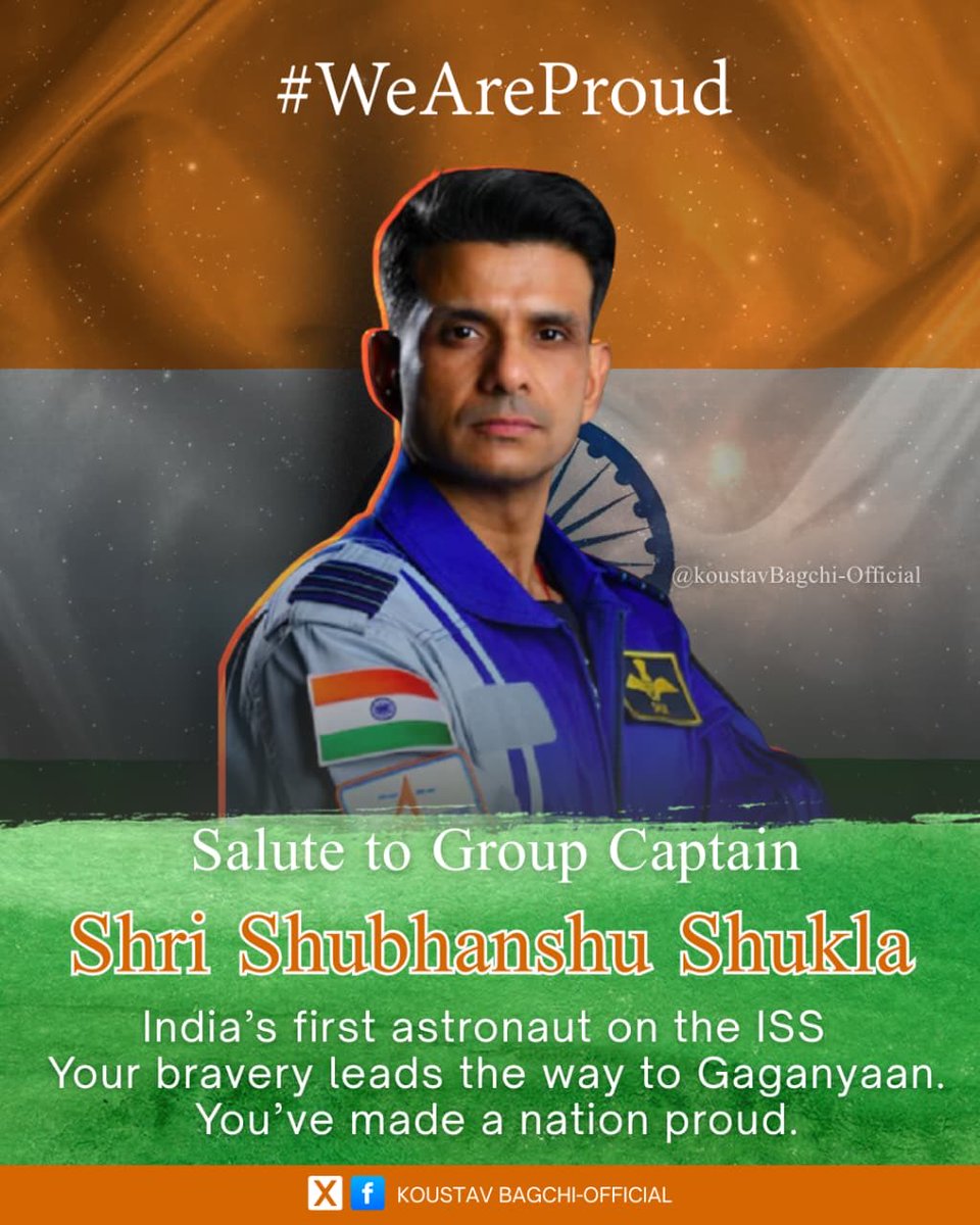 Proud of You Group Captain Shubhanshu Shukla.🇮🇳
#bharatmatakijai #ShubhanshuShukla